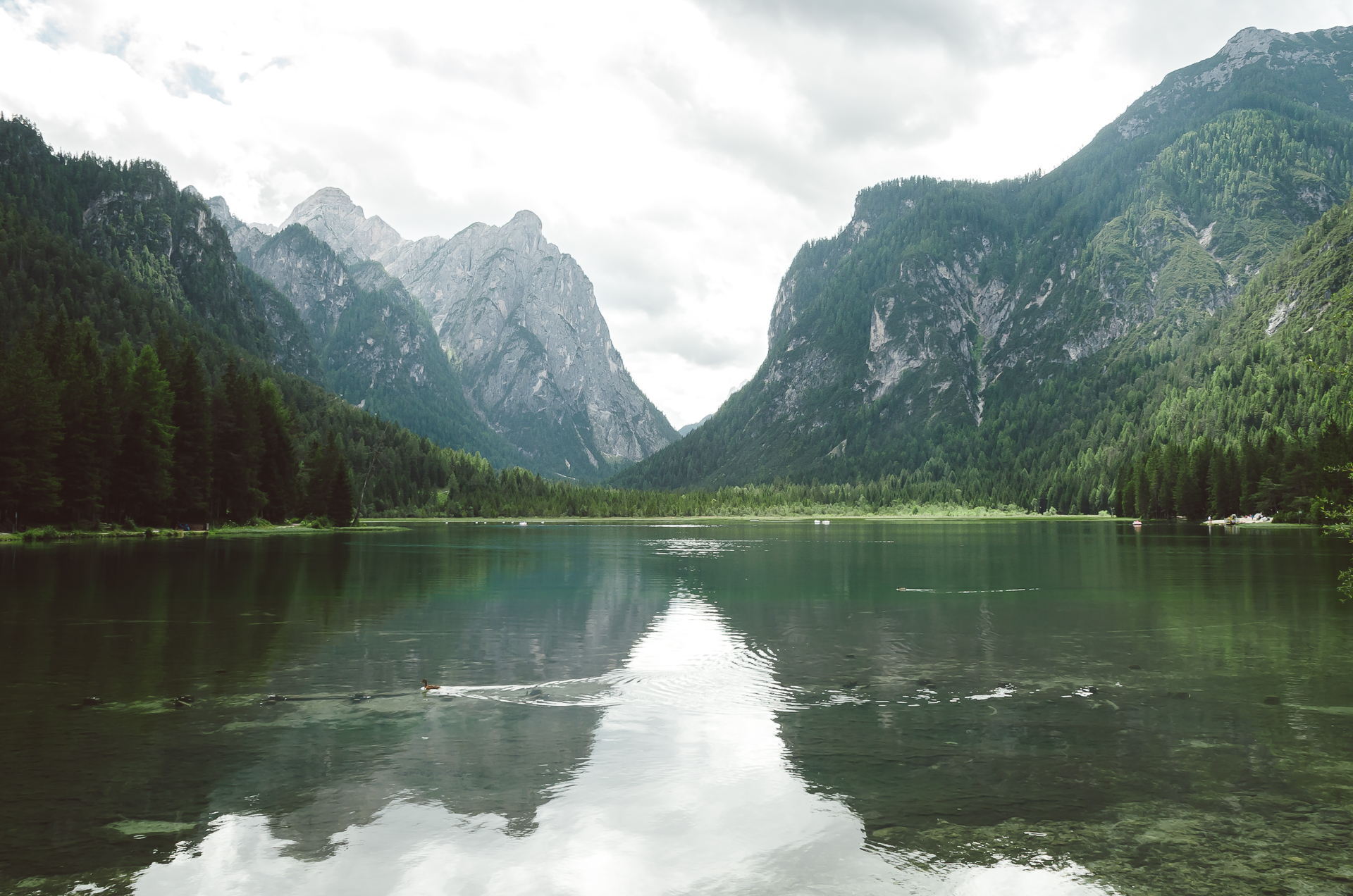 Lago di Dobbiaco, Italy, Dolomiti, Dolomites, South Tyrol