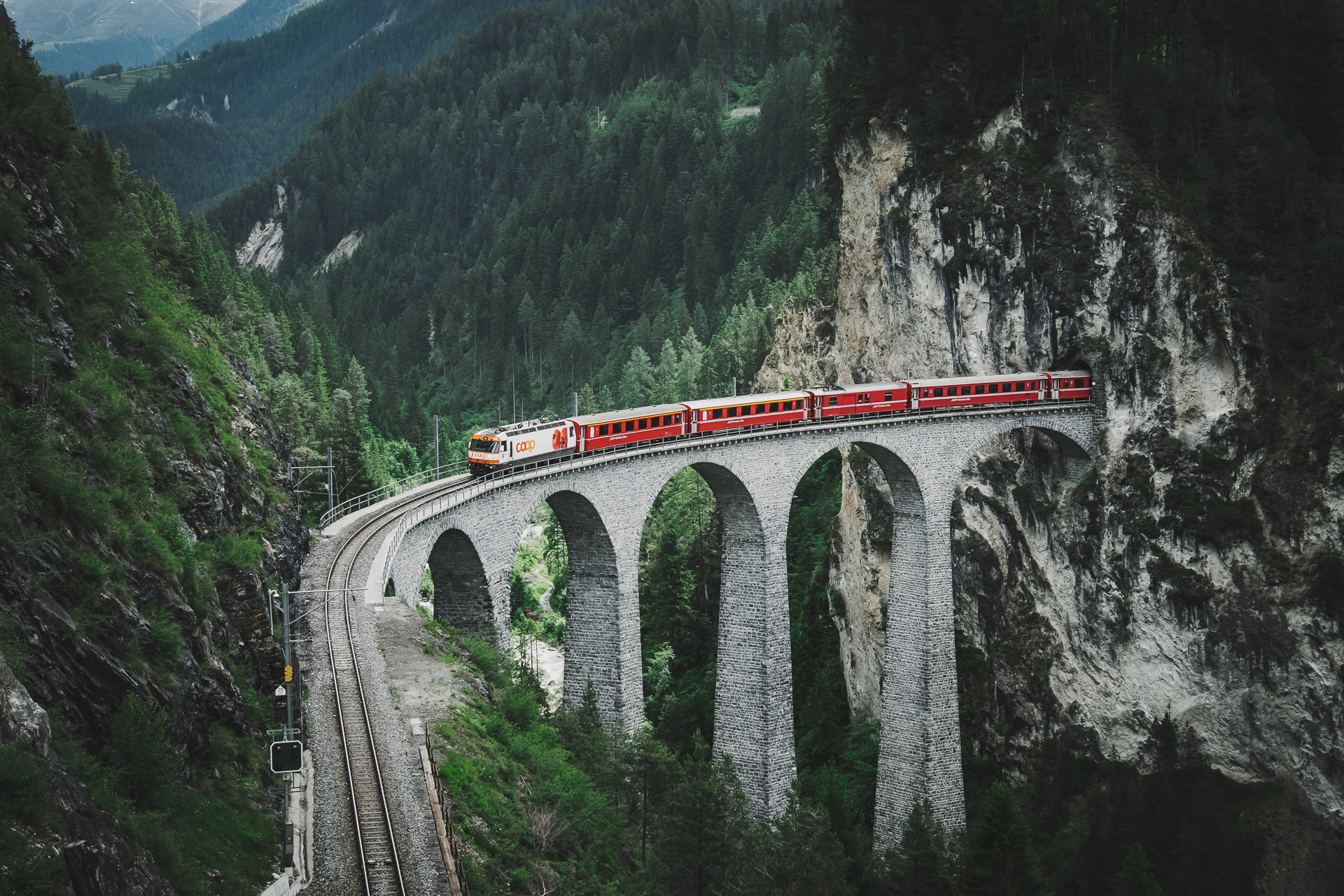 Landwasserviaduct, Graubunden, Switzerland, Bergun